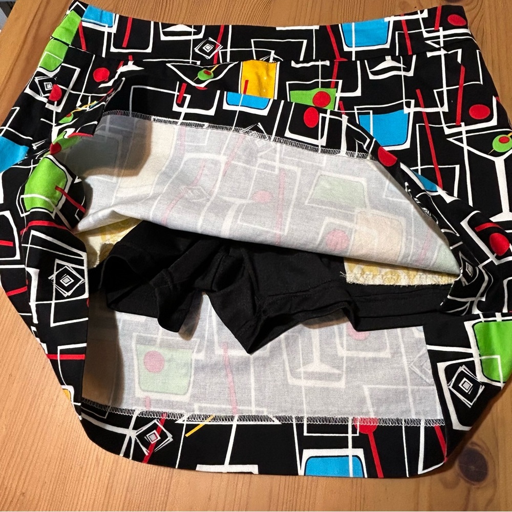 Loudmouth Ladies Skort Happy Hour Cocktails Golf Pickleball Tennis Black Multi 8 - Picture 11 of 15